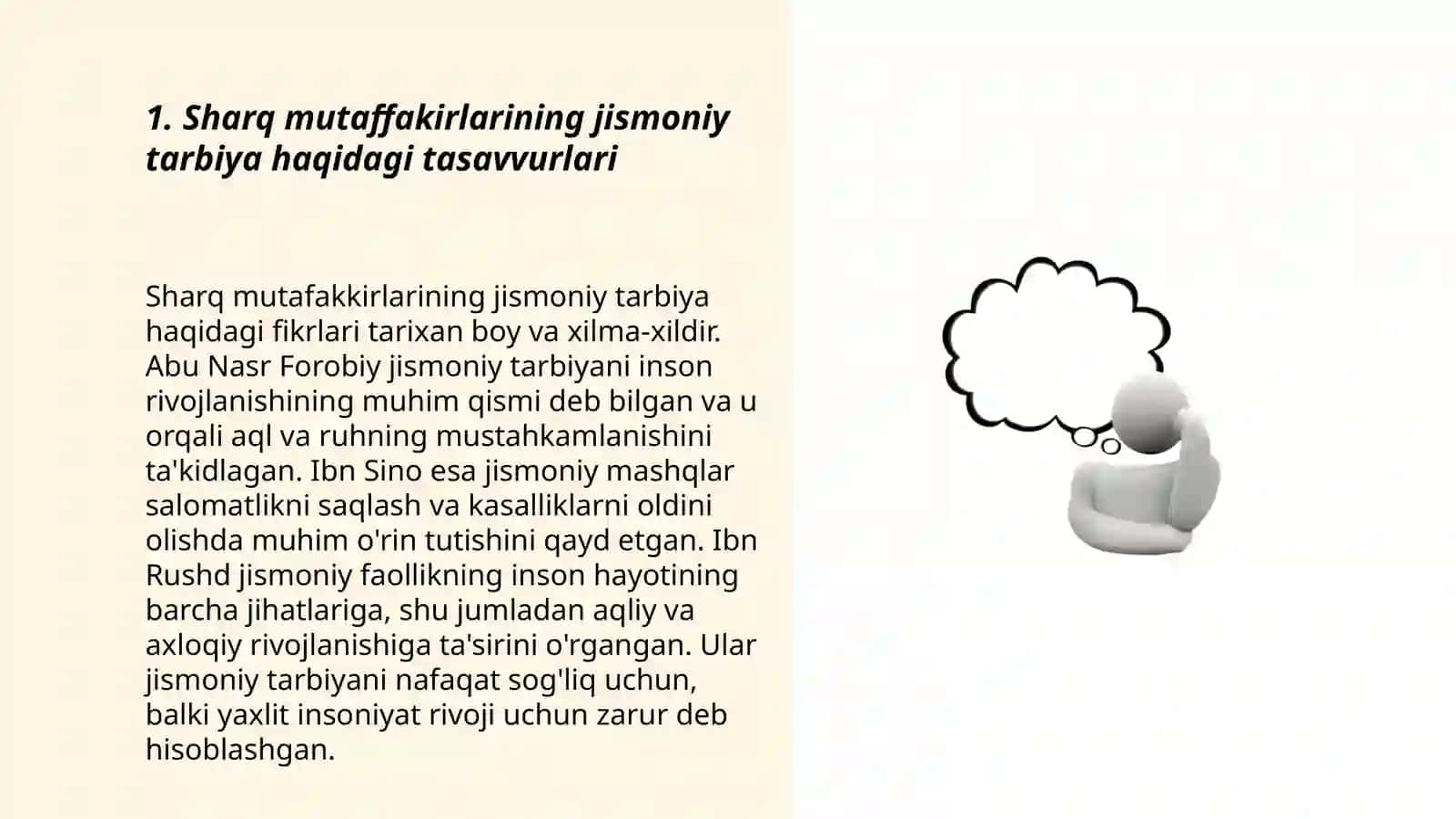 Sharq mutaffakirlaring asarlarida jismoniy tarbiya masalalarining yoritilishi 3