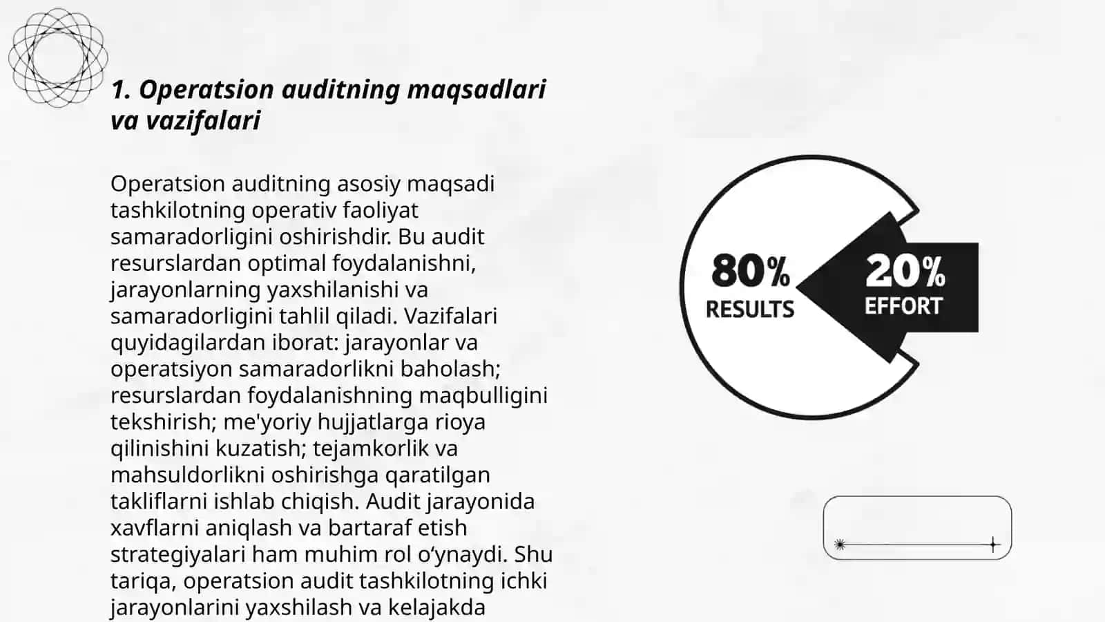 OPERATSION AUDIT ISHLARINI TASHKIL ETISH TARTIBI VA O‘TKAZISH KETMA-KETLIGI 3