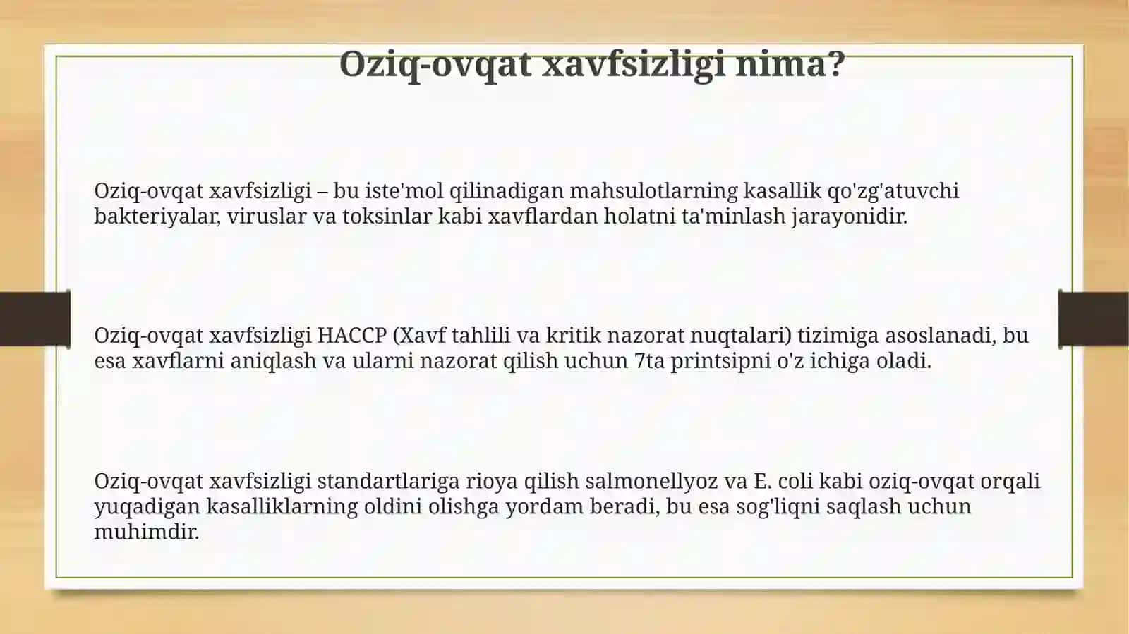 Oziq-ovqat mahsulotlari xavfsizligi haqida 3