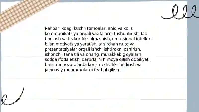 Rahbarlik qobiliyatini baholash 3
