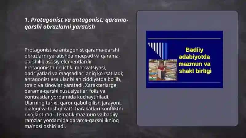 Adabiyotda harakter yaratish 3