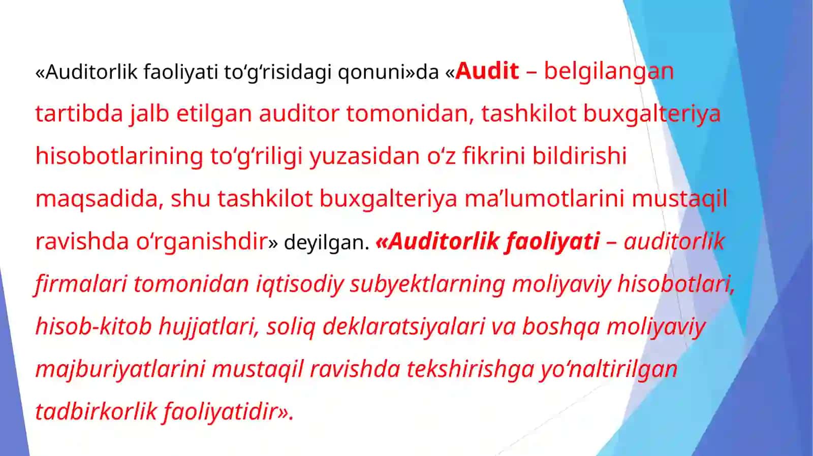 Auditorlik faoliyatining nazariy va huquqiy asoslari 3