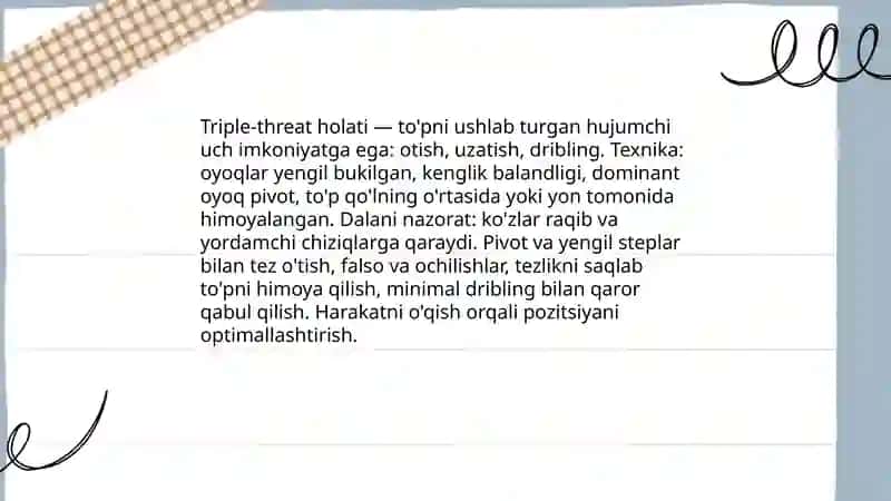 Basketbol o‘yinda harakatlanish texnikasi 3