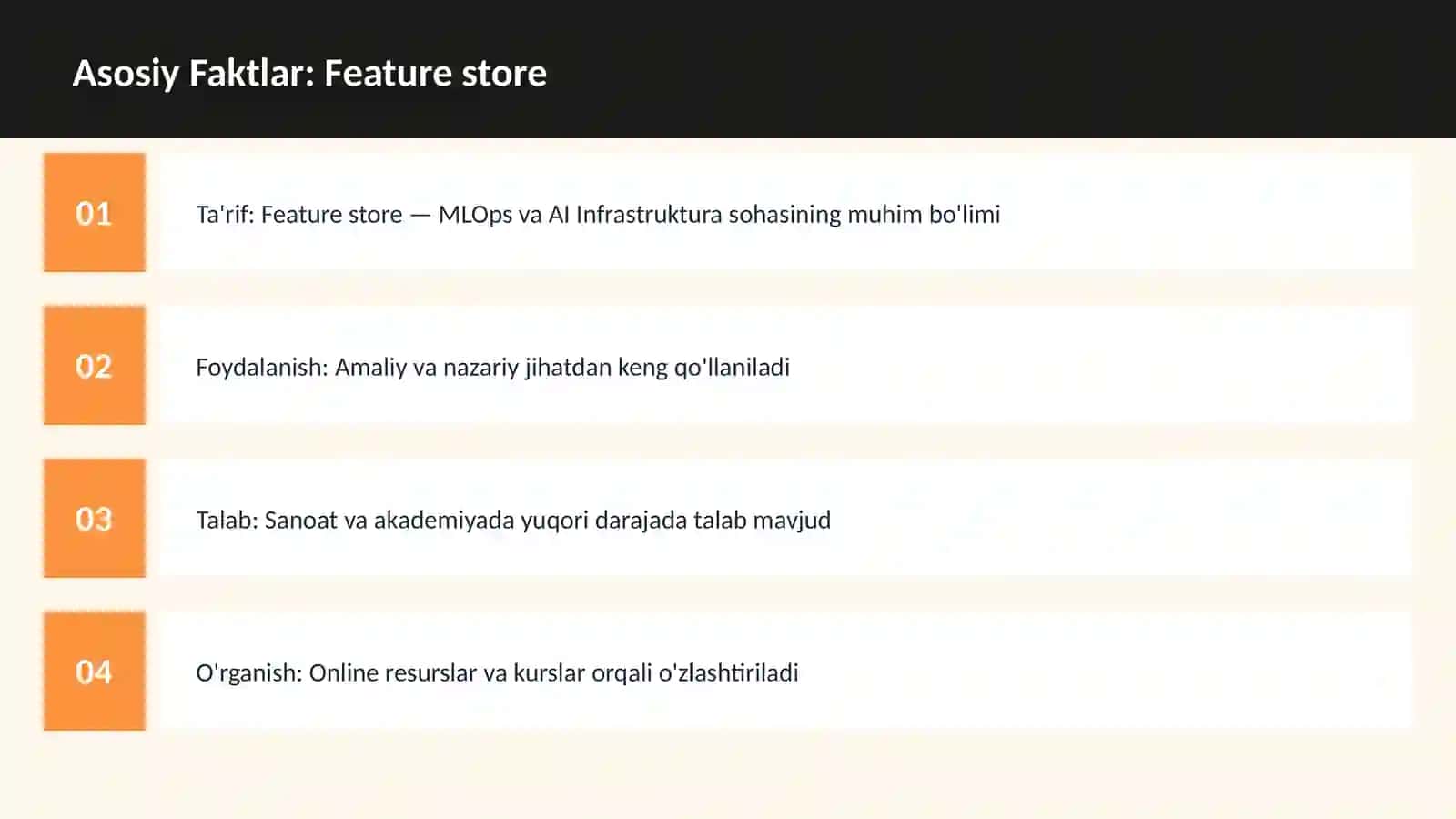 Feature store 3