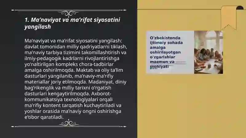 Maʼnaviyat va maʼrifat siyosatini yangilash 3