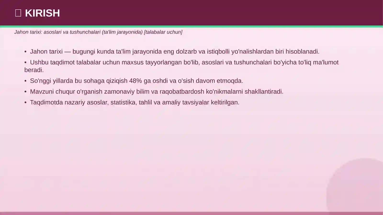 Jahon tarixi: asoslari va tushunchalari (ta'lim jarayonida) [talabalar uchun] 3