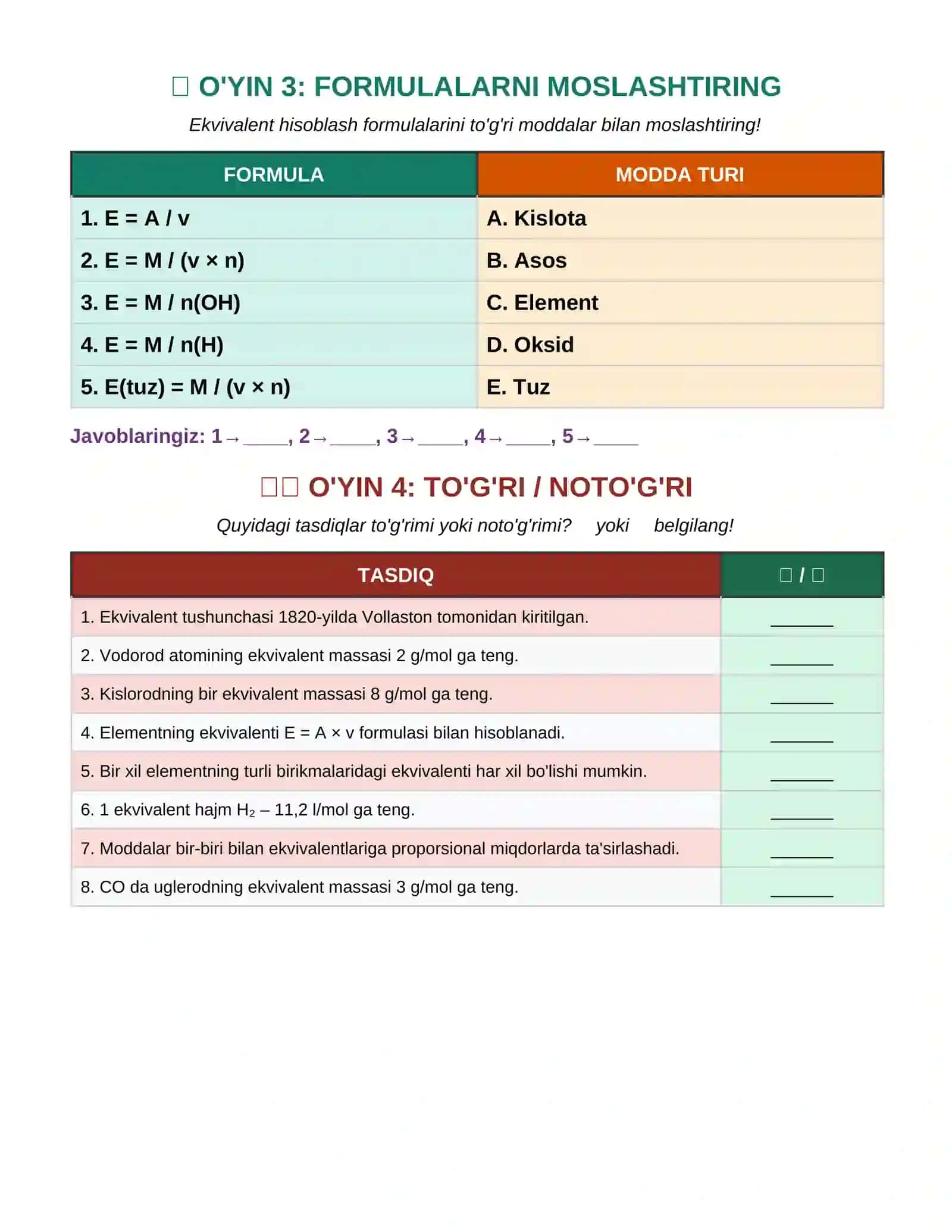QIZIQARLI O'YINLAR VA TOPSHIRIQLAR 3