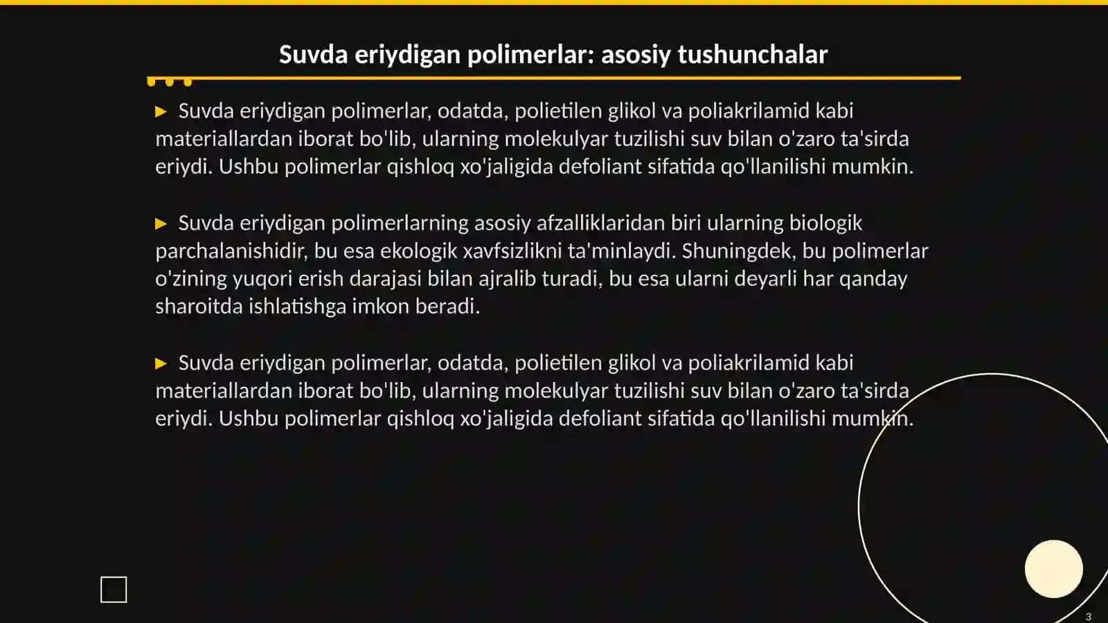 Sevinch Opa: Suvda eriydigan polimerlar asosida defoliantlar olish imkoniyatlari 3