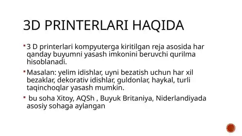 3 D printer 3