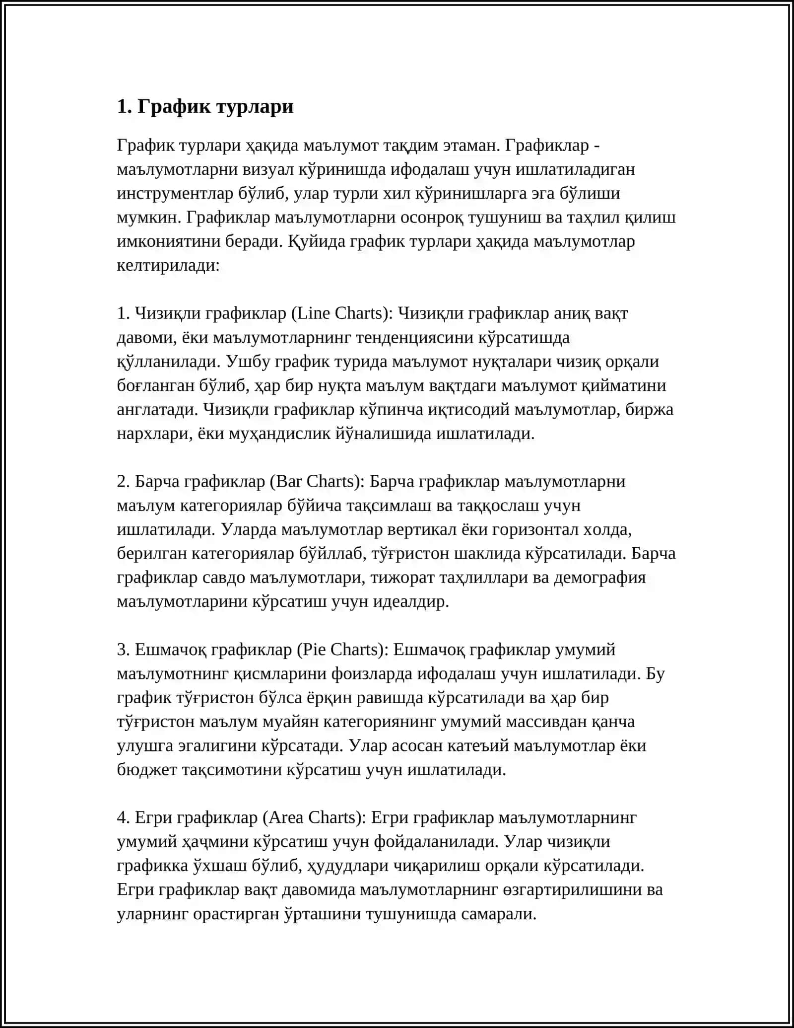ГРАФИКА ВА ДИАГРАММАЛАР ЁРДАМИДА АХБОРОТНИ ТАҚДИМ ЭТИШ 3