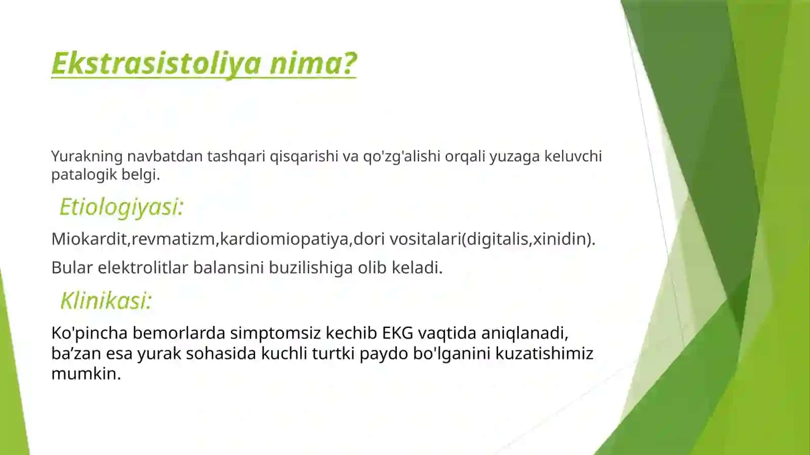 Ekstrasistoliya turlari va titroq aritmiya 3