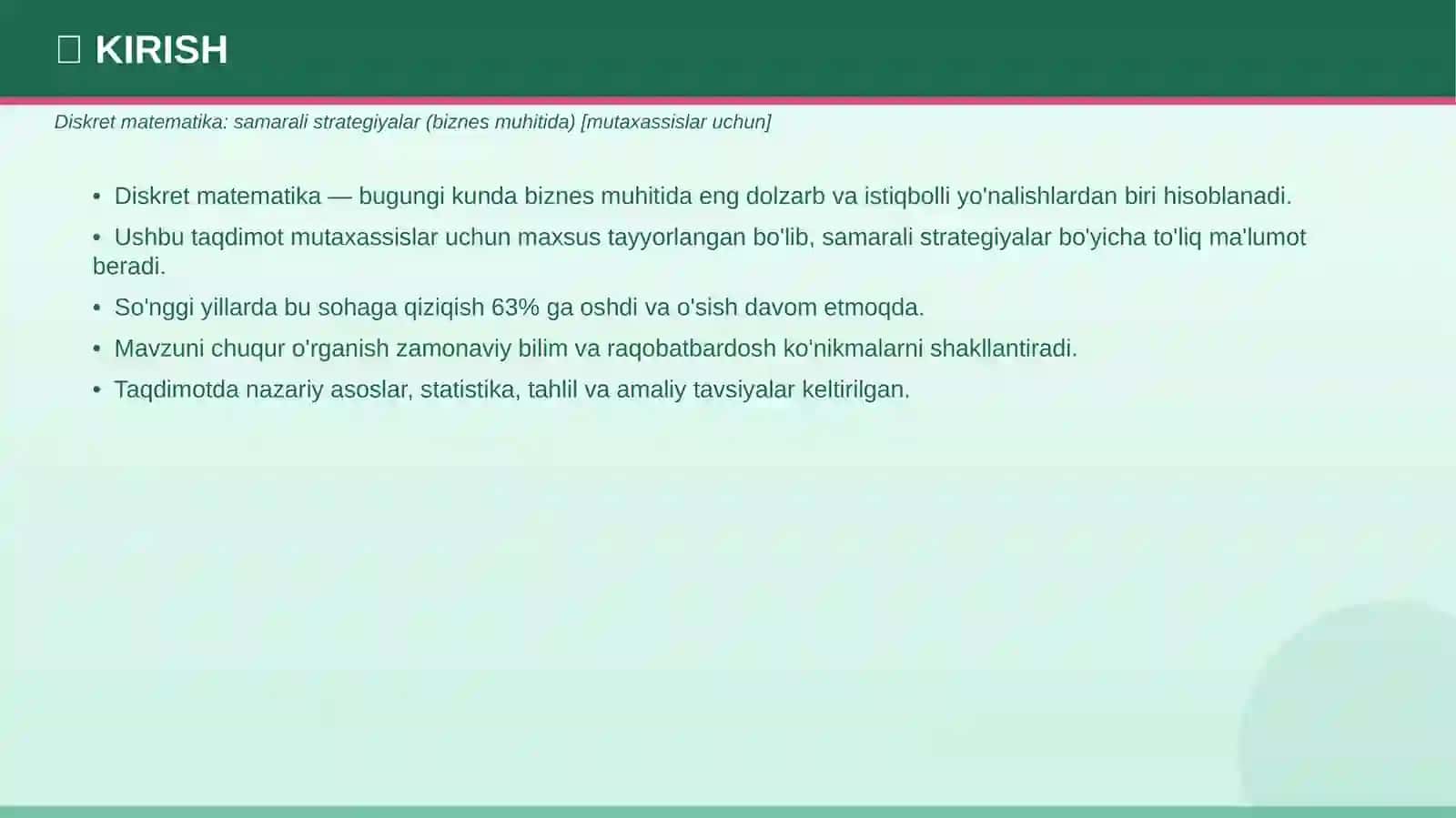 DISKRET MATEMATIKA Samarali strategiyalar 3