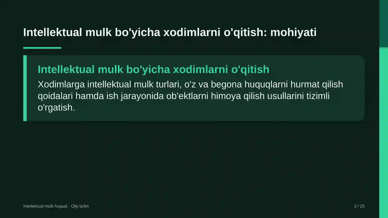 oilaviy poliklinikalarda intellektual mulk bo'yicha xodimlarni o'qitish 5787 3