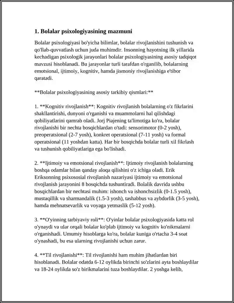 BOLALAR PSIXOLOGIYASI FANINING PREDMETI VA VAZIFALARI 3