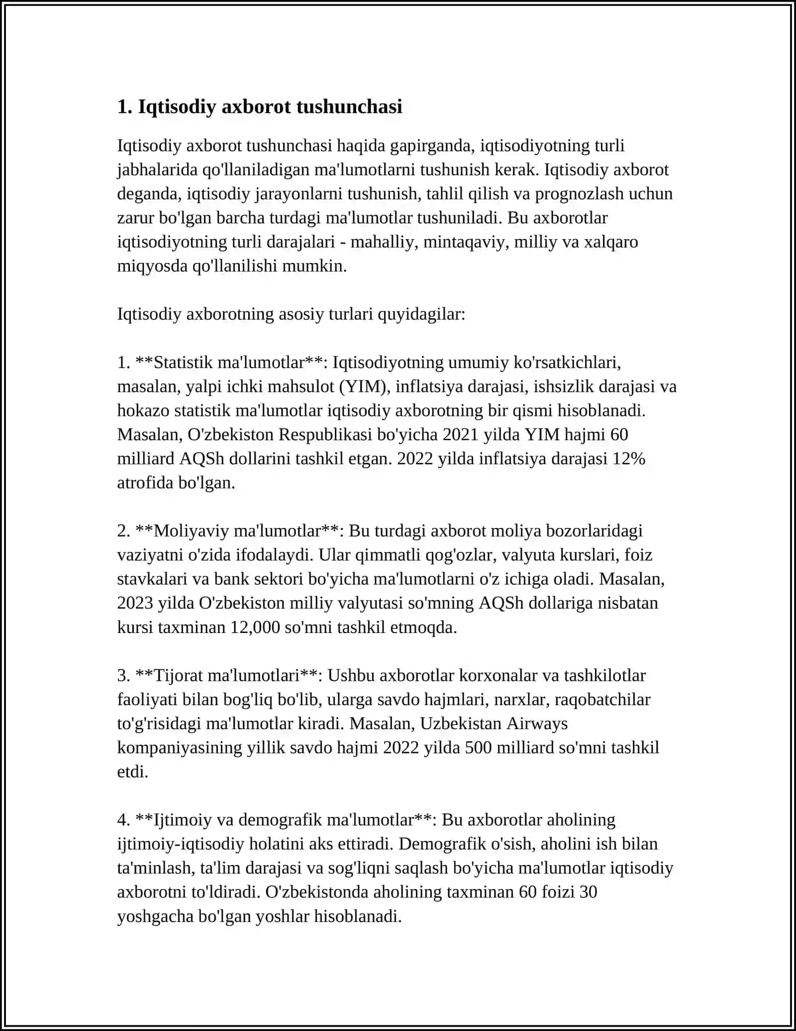 IQTISODIY AXBOROTLARNI MATN REDAKTORLARI VOSITALARIDAN FOYDALANGAN HOLDA QAYTA ISHLASH DASTURI 3