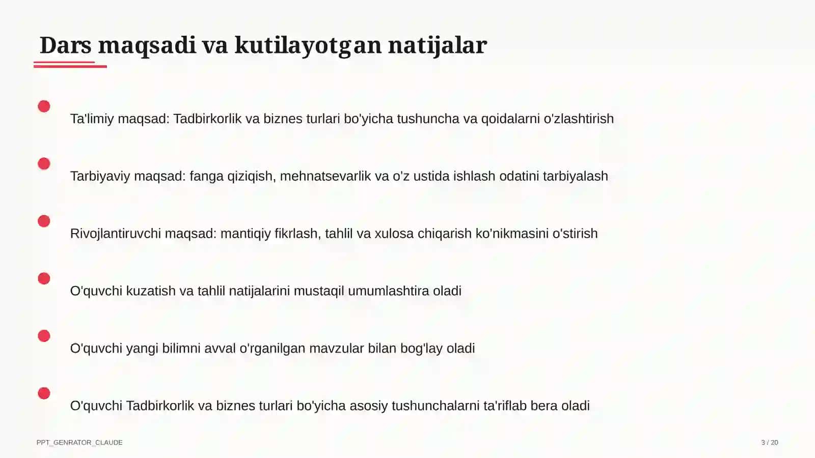 Tadbirkorlik va biznes turlari (10-sinf) 3