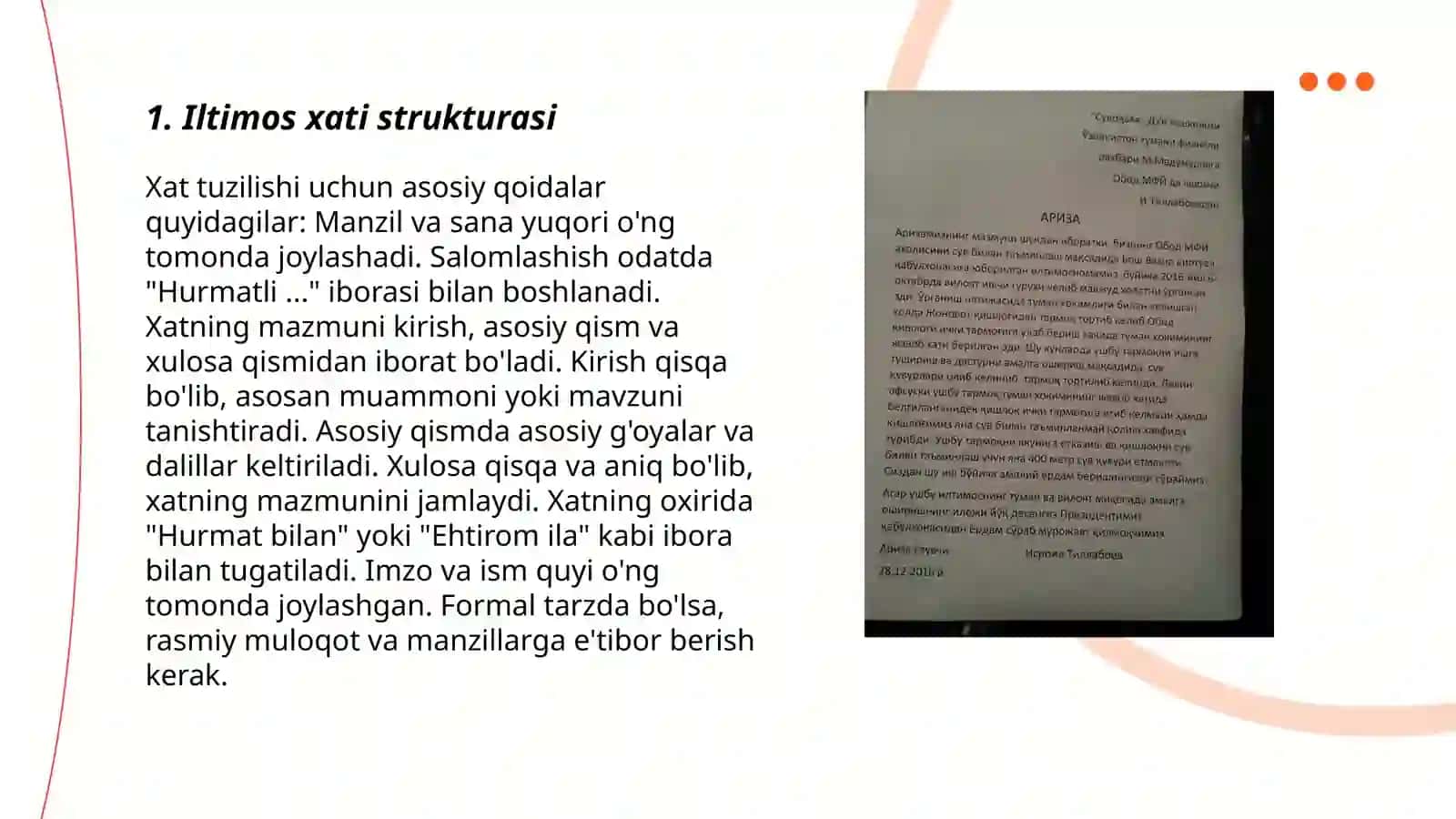 Xizmat yozishmalari 3