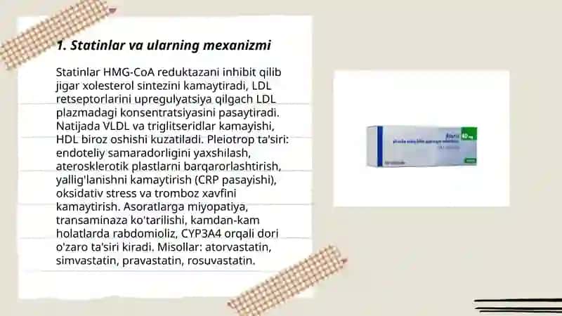 Atreosklerozga qarshi dorilar moddalar 3
