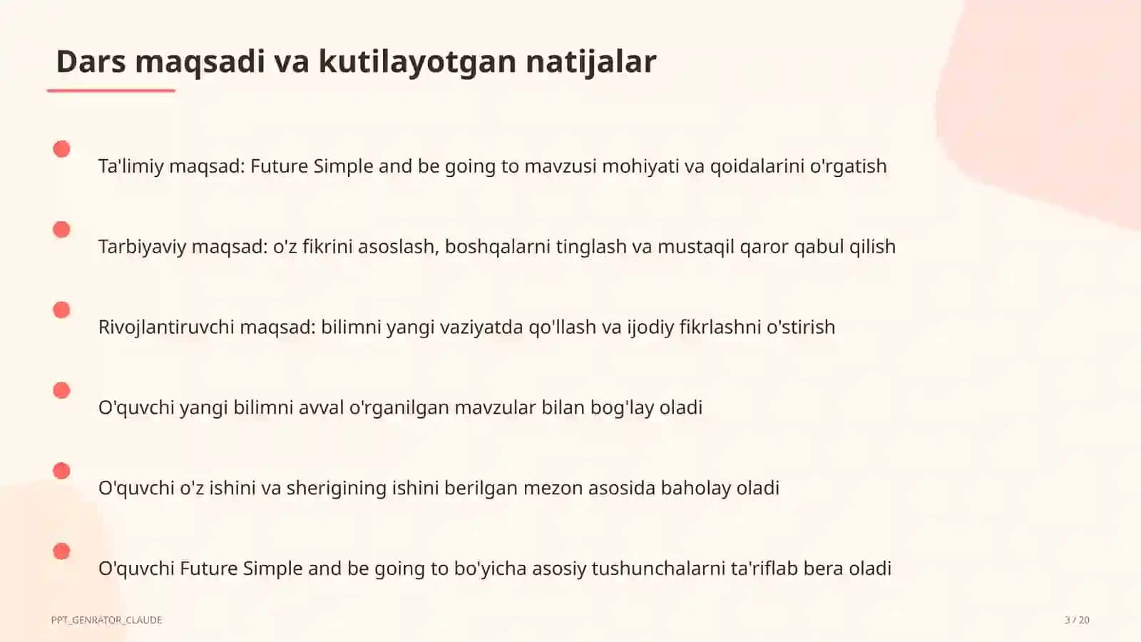 Future Simple and be going to (7-sinf) 3