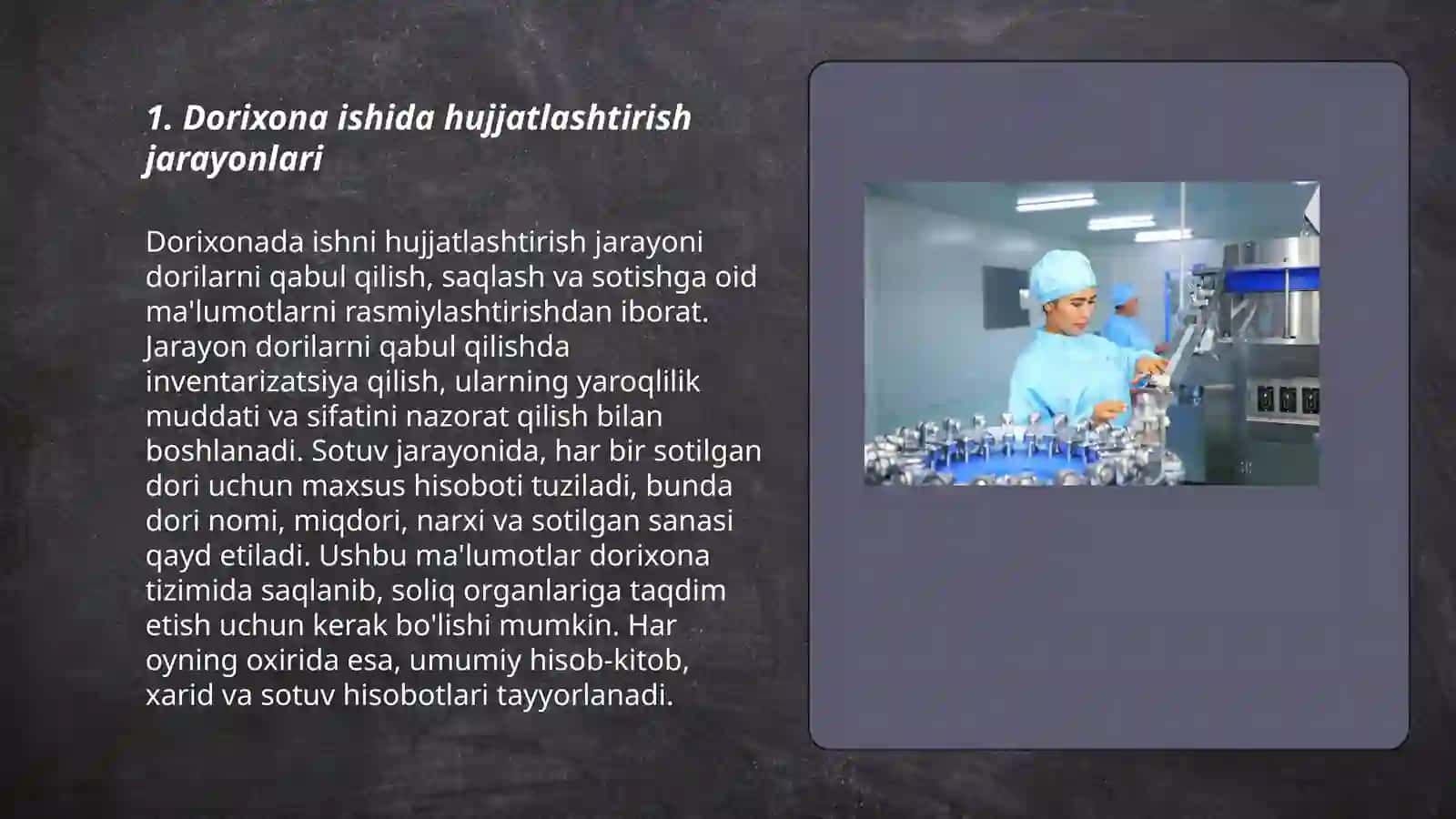 Dorixona va farmatsevtika tashkilotlari ishini tashkil etishda ish yuritish jarayonlarining ahamiyati 3