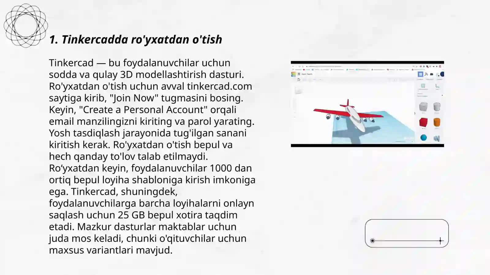Tinkercad da Beshik yasash 3