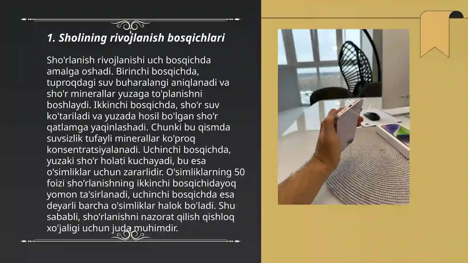 Sholining rivojlanish davrlarini o'tish sharoitlari 3
