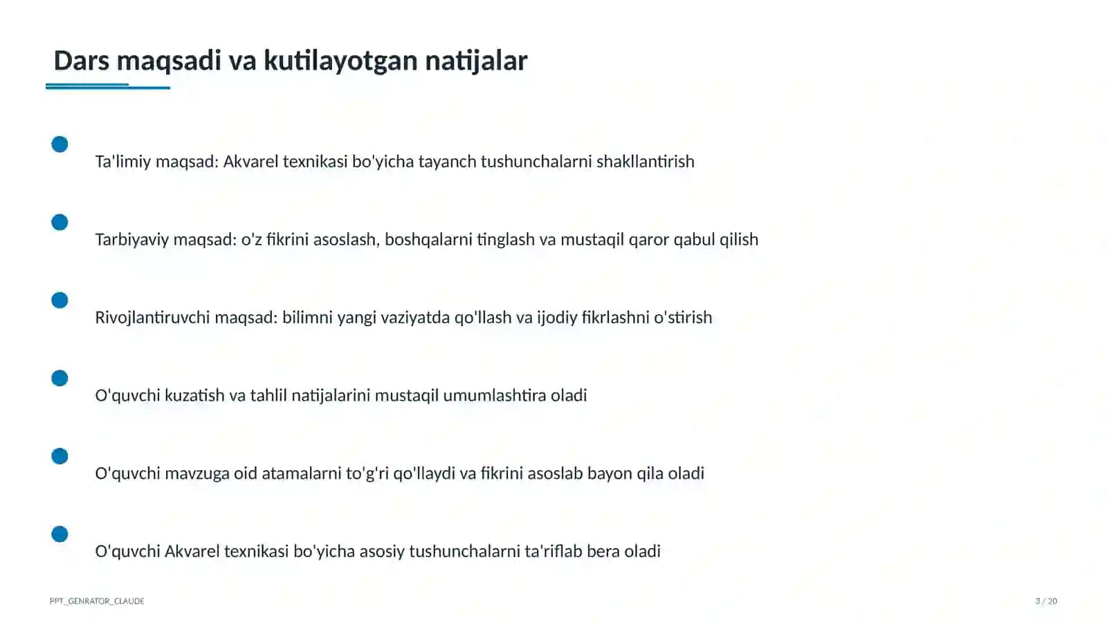Akvarel texnikasi (5-sinf) 3