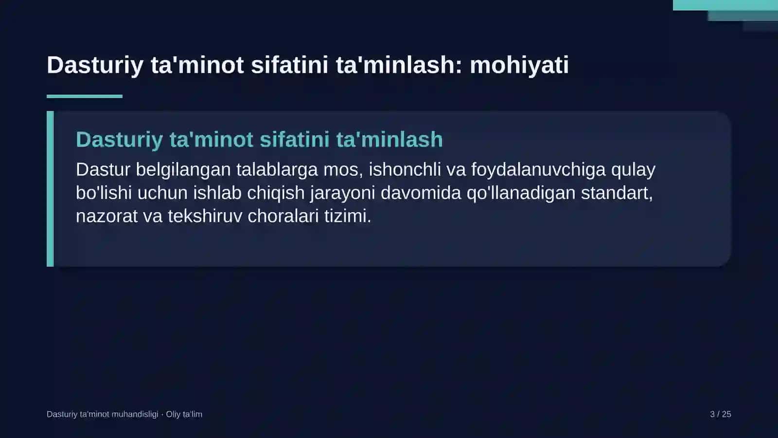 Ekologik ekspertiza tashkilotlarida dasturiy ta'minot sifatini ta'minlash 3