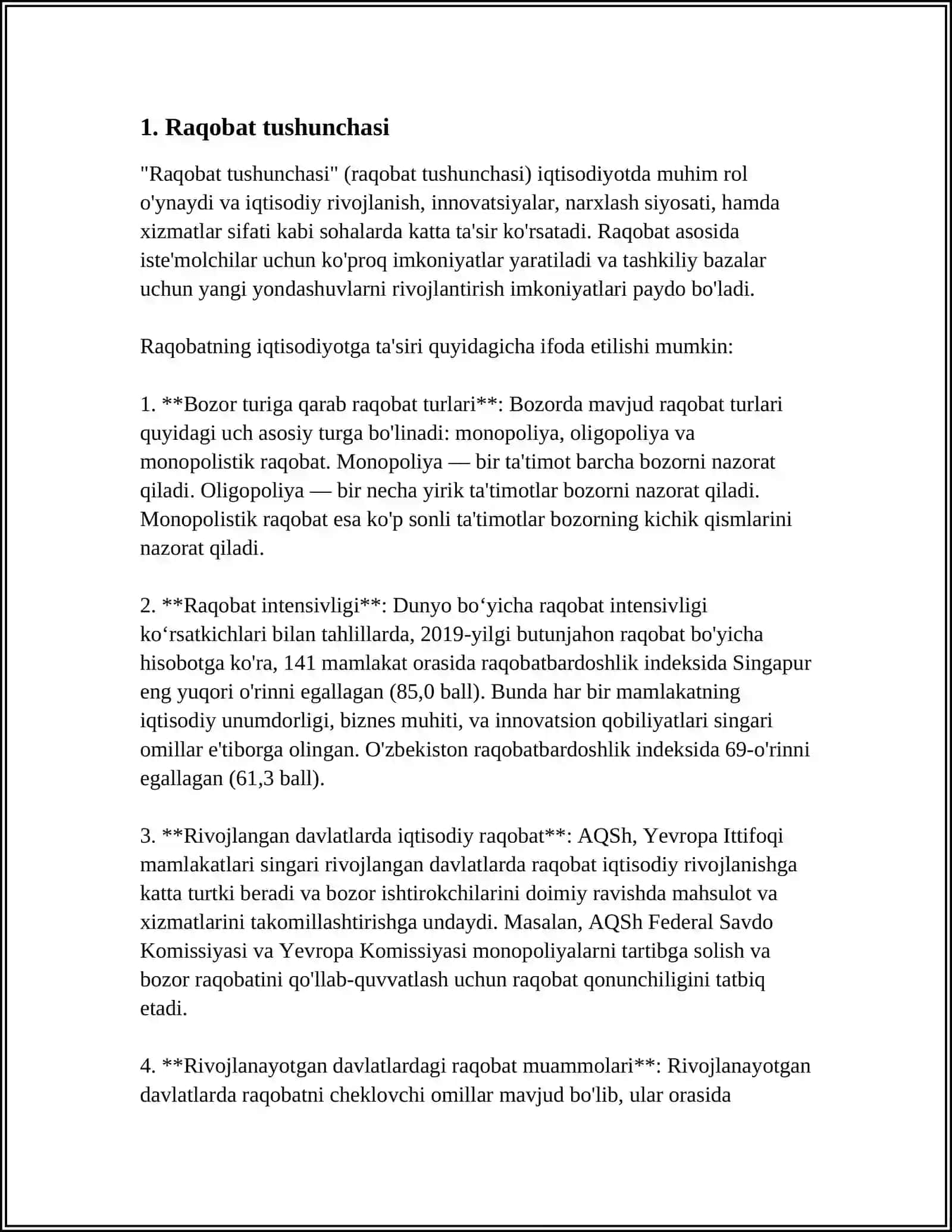 RAQOBAT VA MONOPOLIYA 3