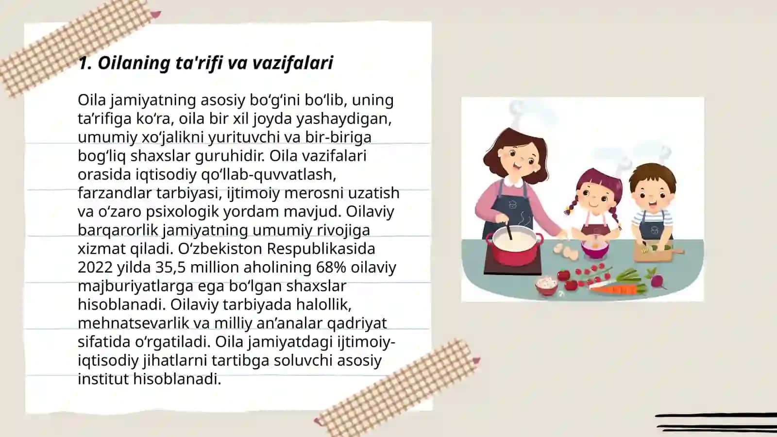 Ijtimoiy Psixologiya fanidan taqdimot ishi, mavzu: oila funksiyasi, oila tiplari va rollari 3