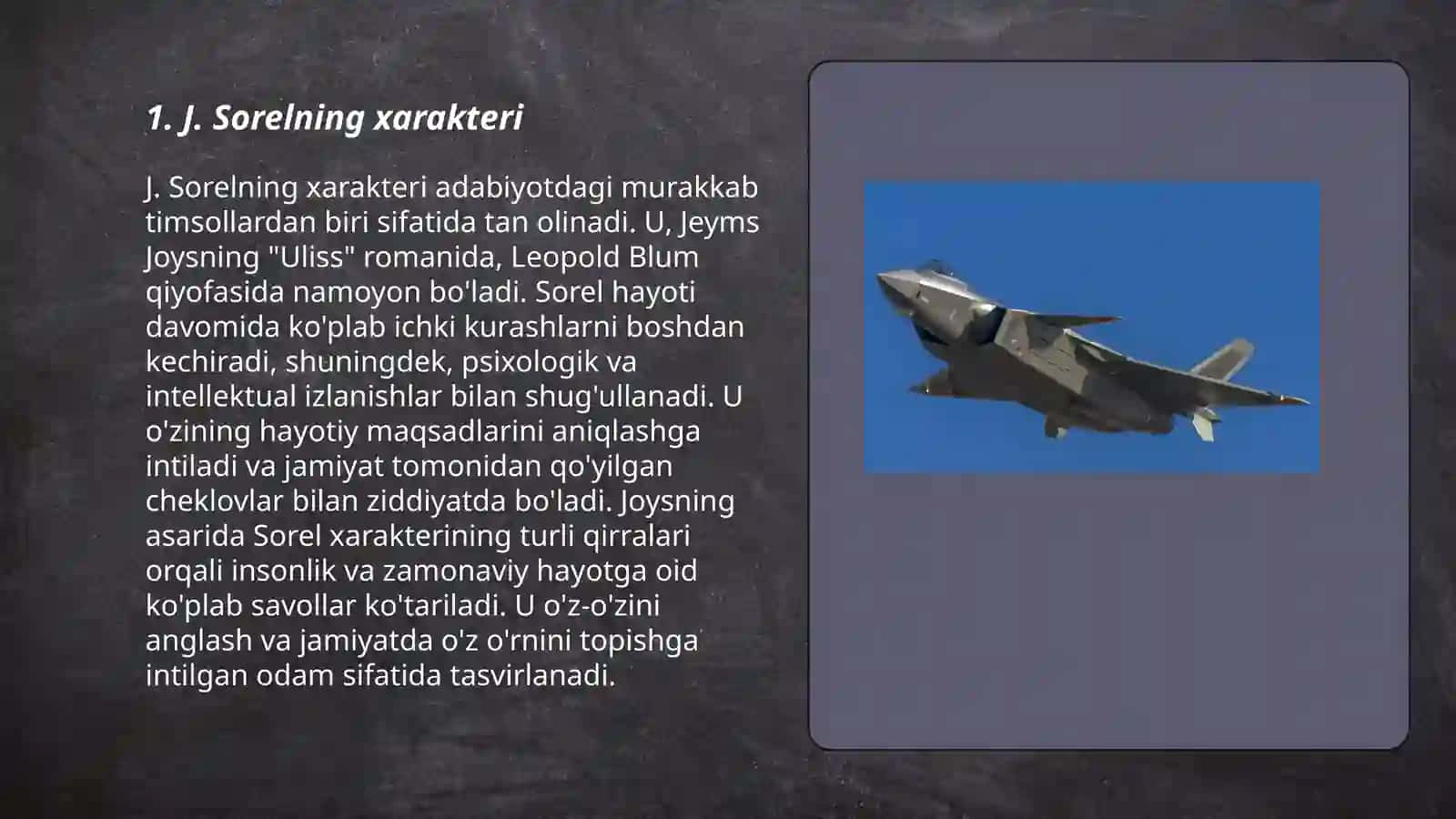 J. Sorelning xarakteri 3