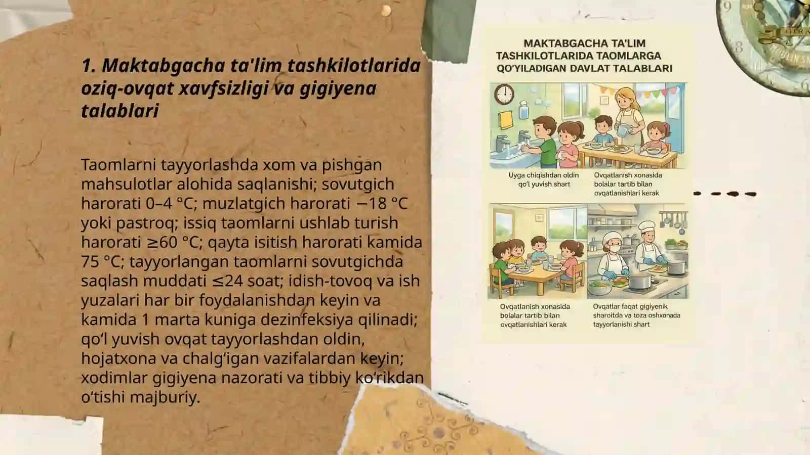 Maktabgacha ta'lim tashkilotlarida taomlarga qo'yiladigan davlat talablari 3