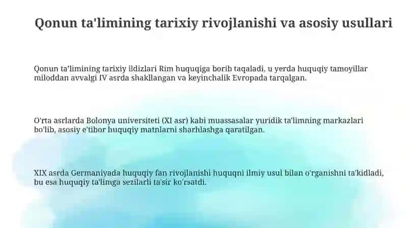 Qonun ta'limining koʼrsatma metodlari 3