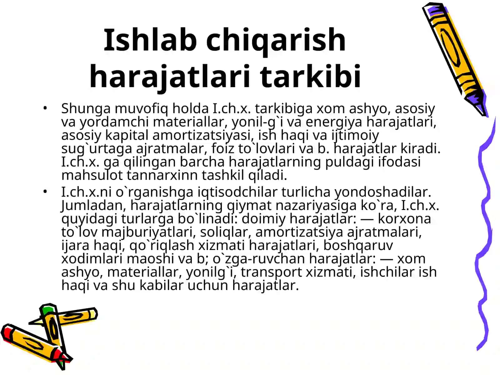 Ishlab chiqaruvchi harajatlari 3