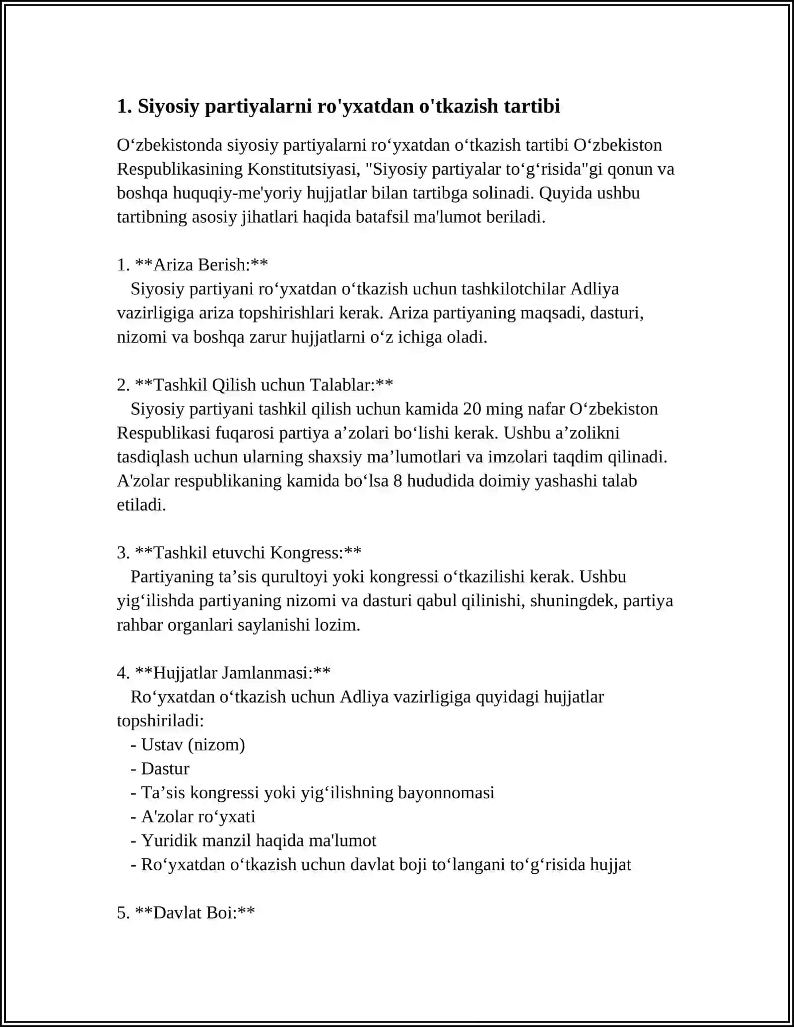 O'ZBEKISTON RESPUBLIKASI PALATALARINING SIYOSIY PARTIYALARNI TASHKILLASHTIRISH TARTIBI 3
