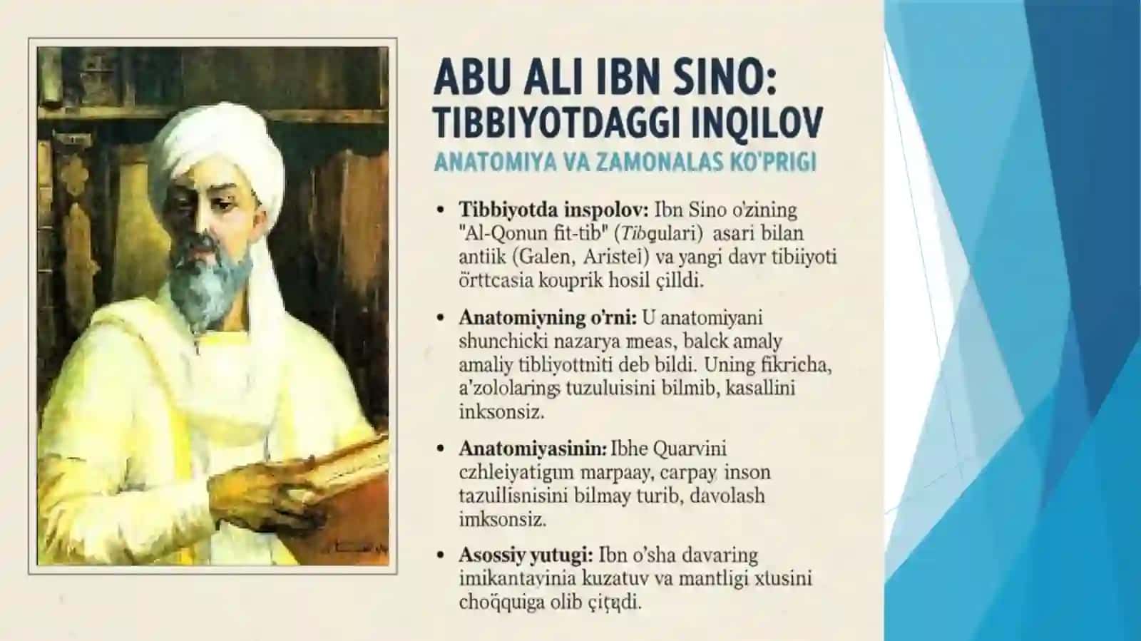 Abu Ali Ibn Sinoning anatomiya haqidagi qarashalri taqdimot 3