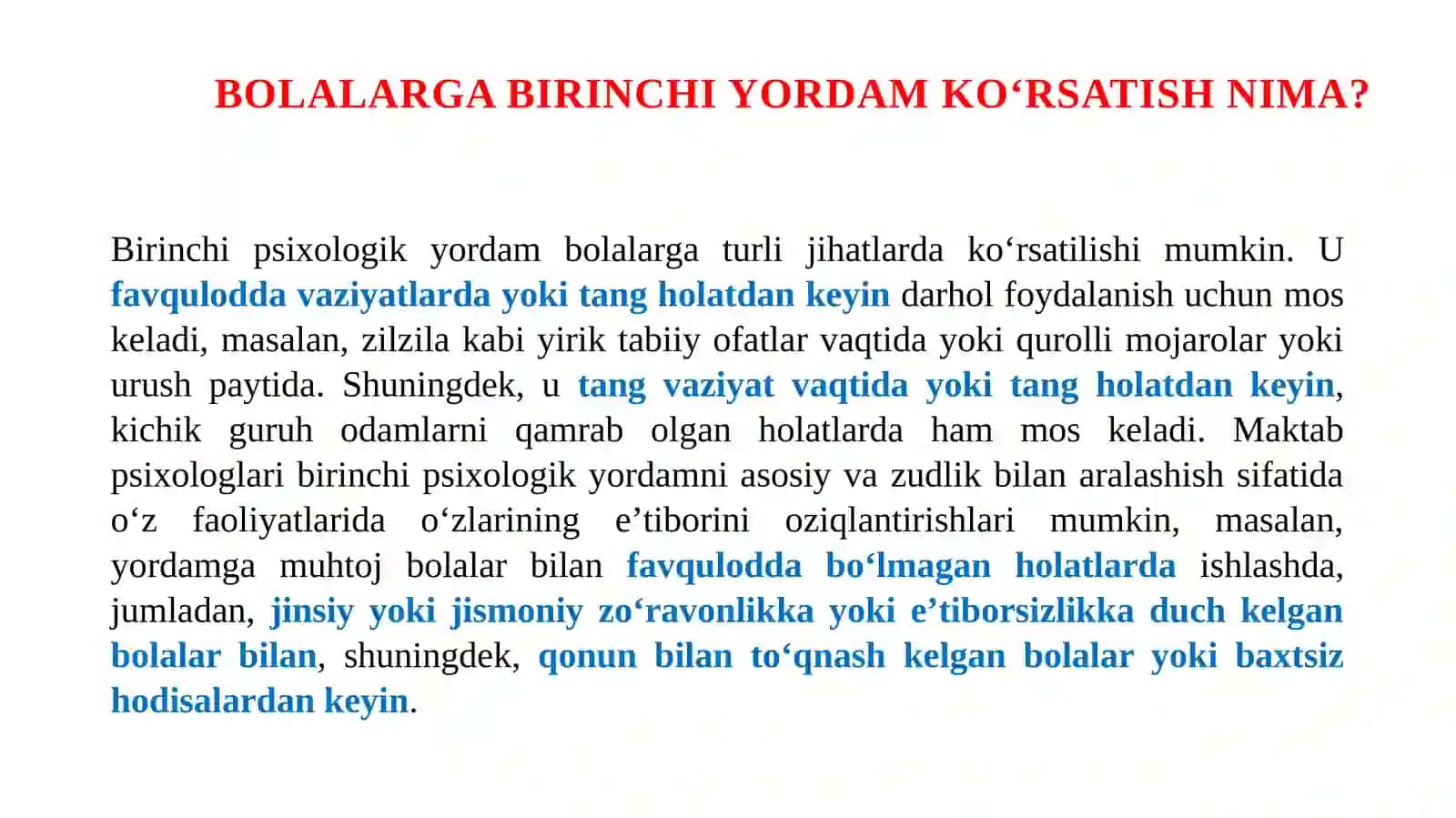 BIRINCHI PSIXOLOGIK YORDAM 3
