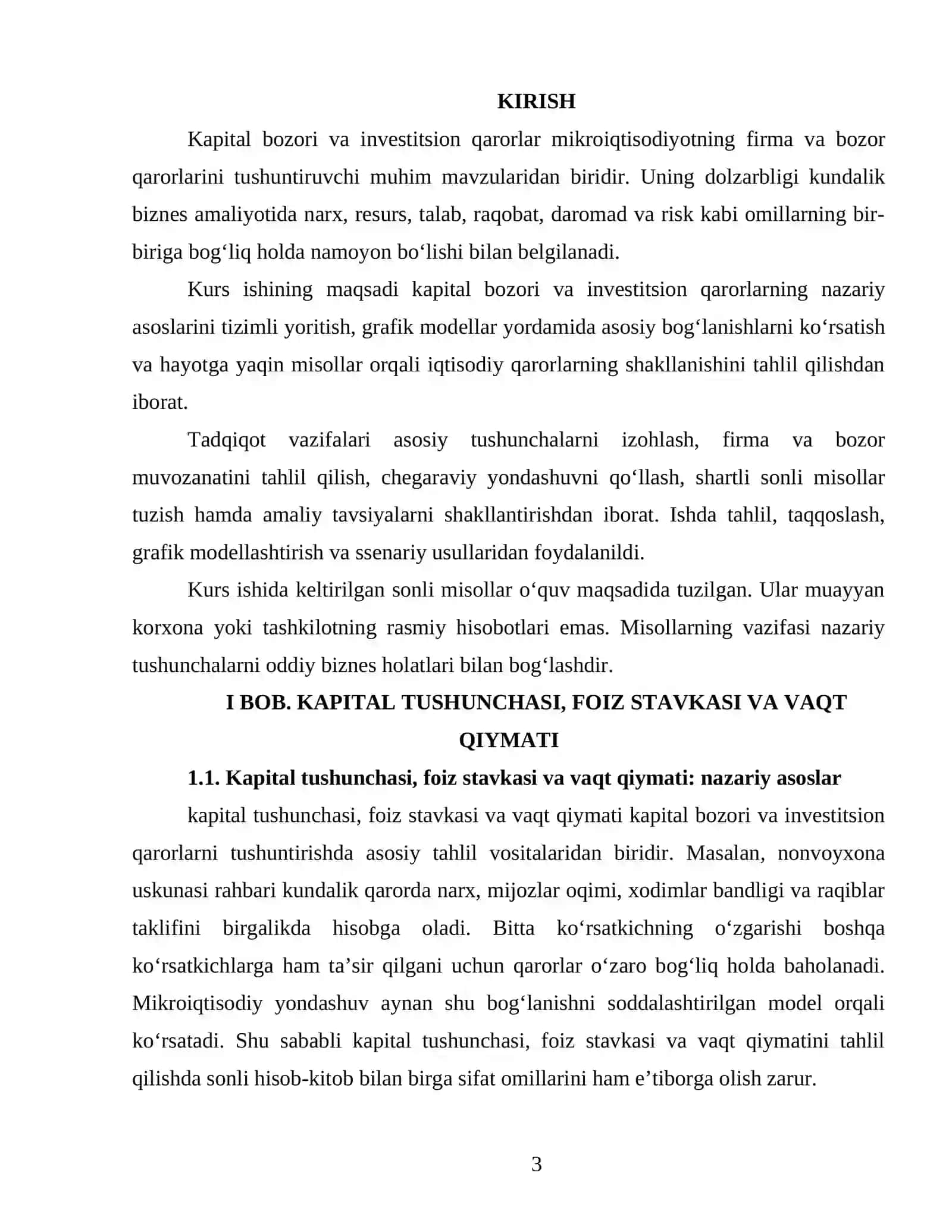 KAPITAL BOZORI VA INVESTITSION QARORLAR 3