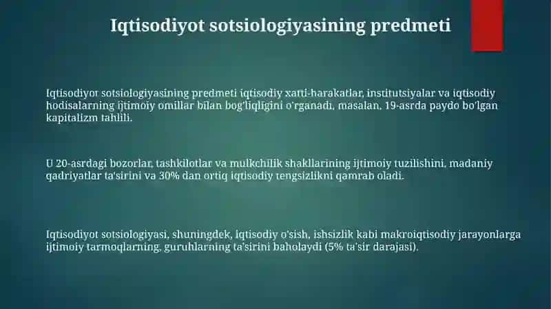 Iqtisod sotsiologiya fanining predmeti va vazifalari 3