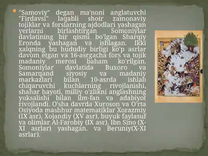 Firdavsyning Shohnoma asari 3