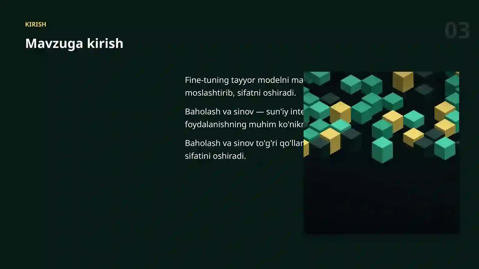 MODELLARNI SOZLASH (FINE-TUNING) 3