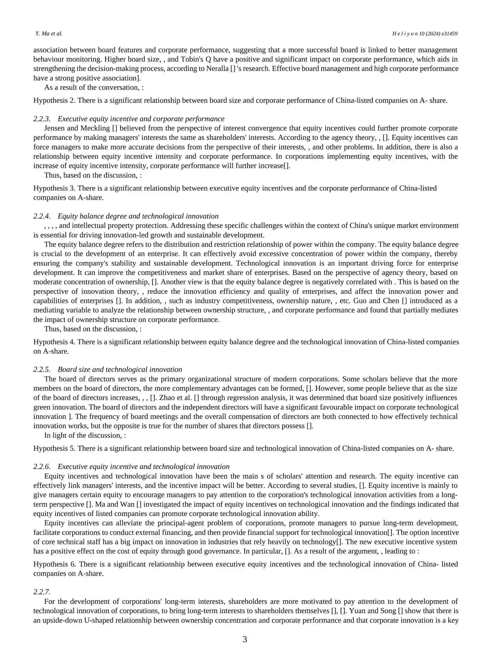 Corporate governance and corporate performance: Evidence from China 3