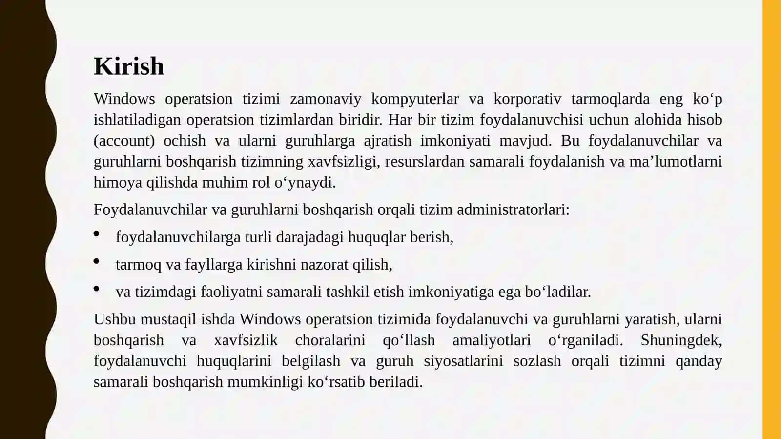 Windows operaatsion tizimida foydalanuvchilar va guruhlarni boshqarish 3