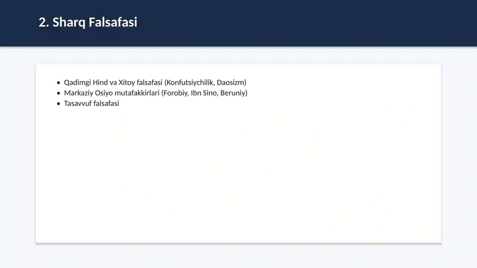 Falsafa tarixi va asosiy oqimlar 3