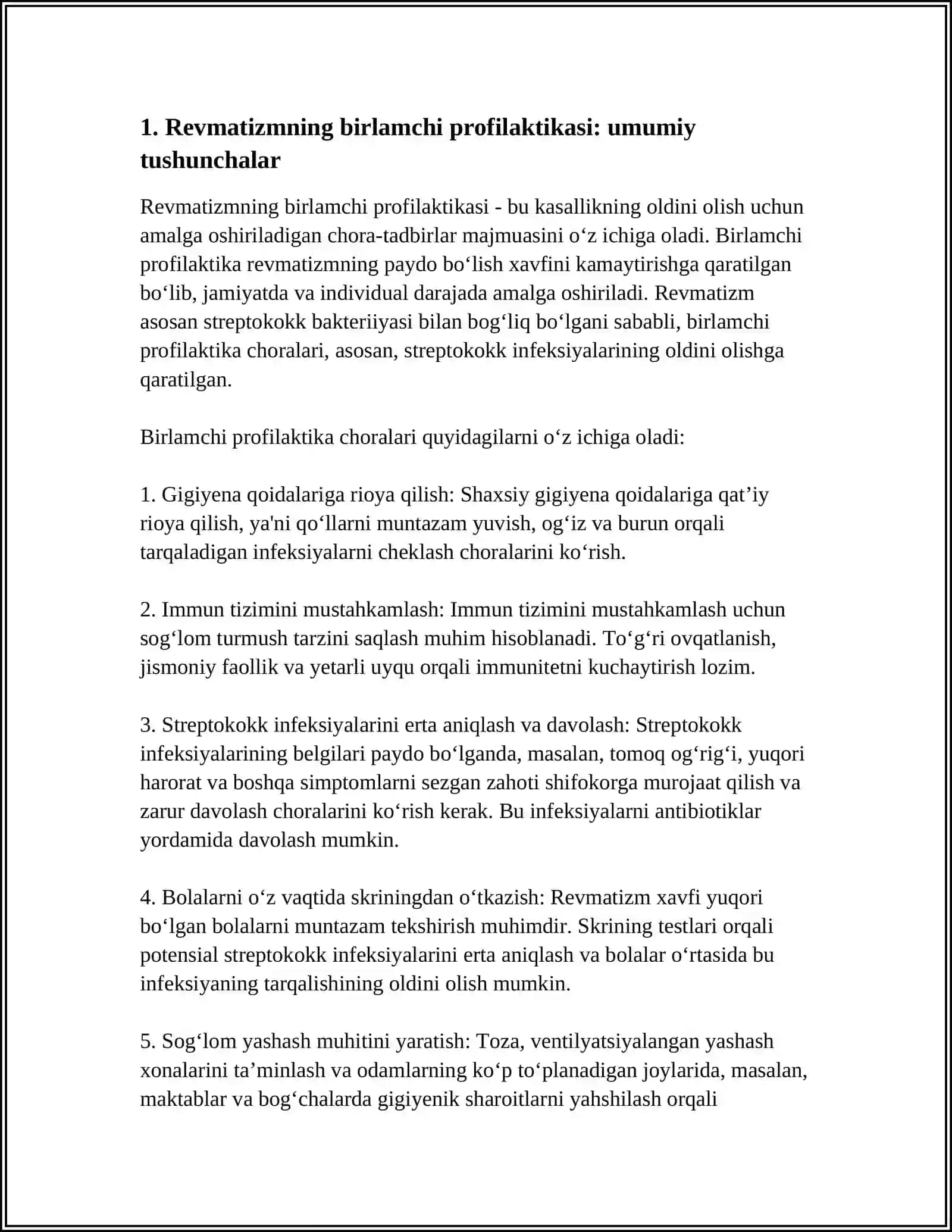 REVMATIZMNING BIRLAMCHI VA IKKLAMCHI PROFILAKTIKASI 3