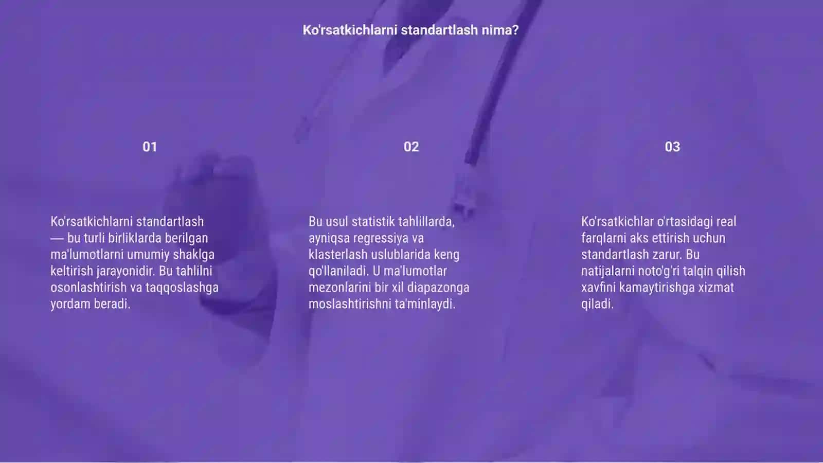 Ko'rsatkichlarni standartlash 3