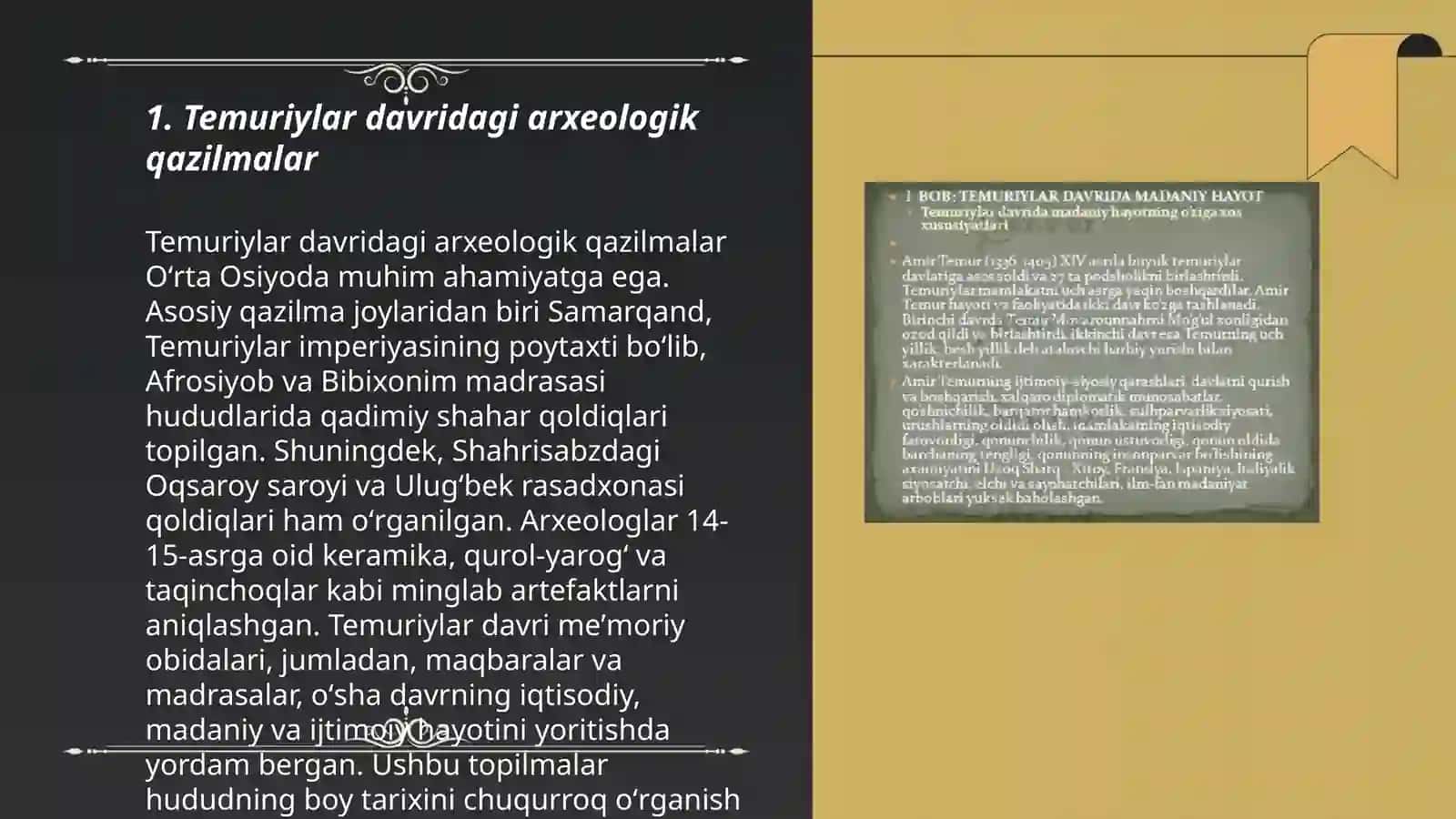 Temuriylar davrida arxiealogiyasi 3