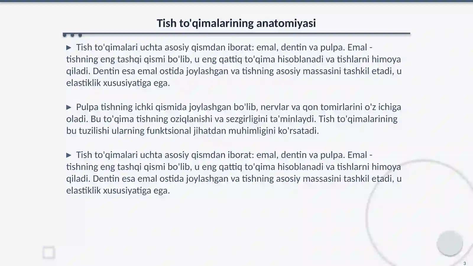 Tish to'qimalari 3