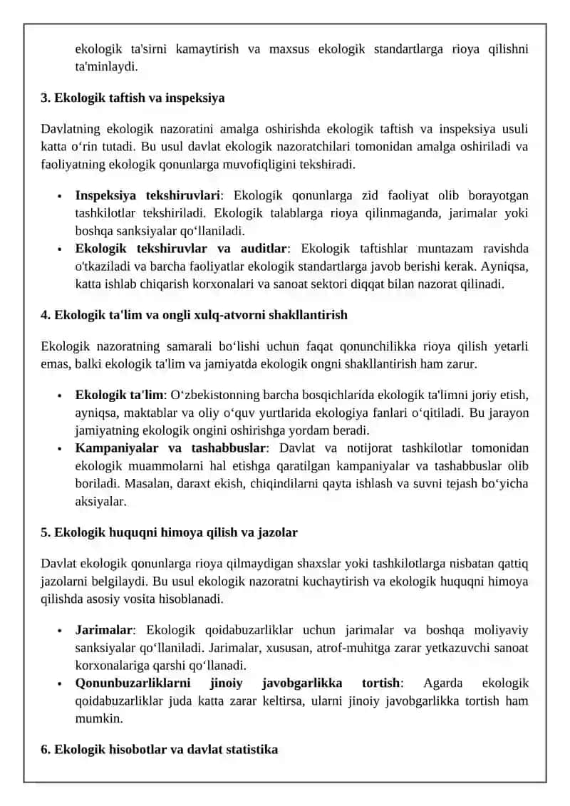 Ekologik nazorat vositalari va usullari 3