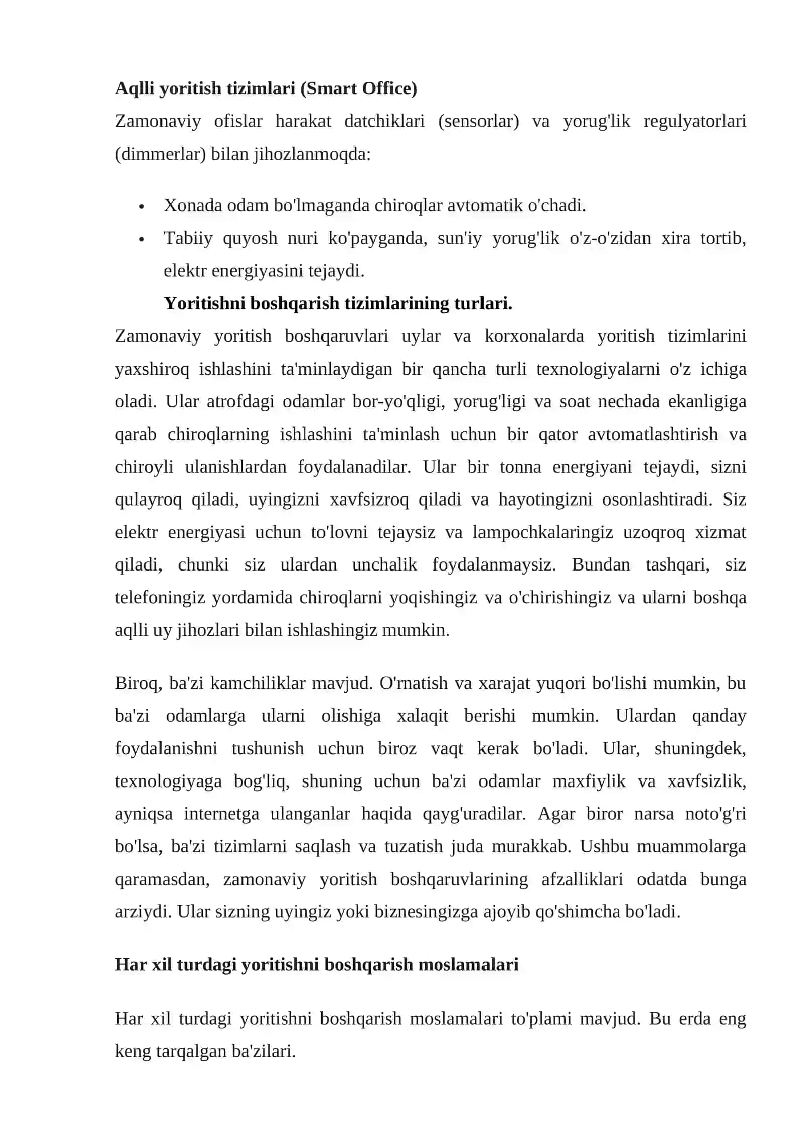 Ofis yoritish tizimlari haqida umumiy tushuncha 3